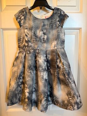 ruby & bloom Gray Floral Fit-and-Flare Dress